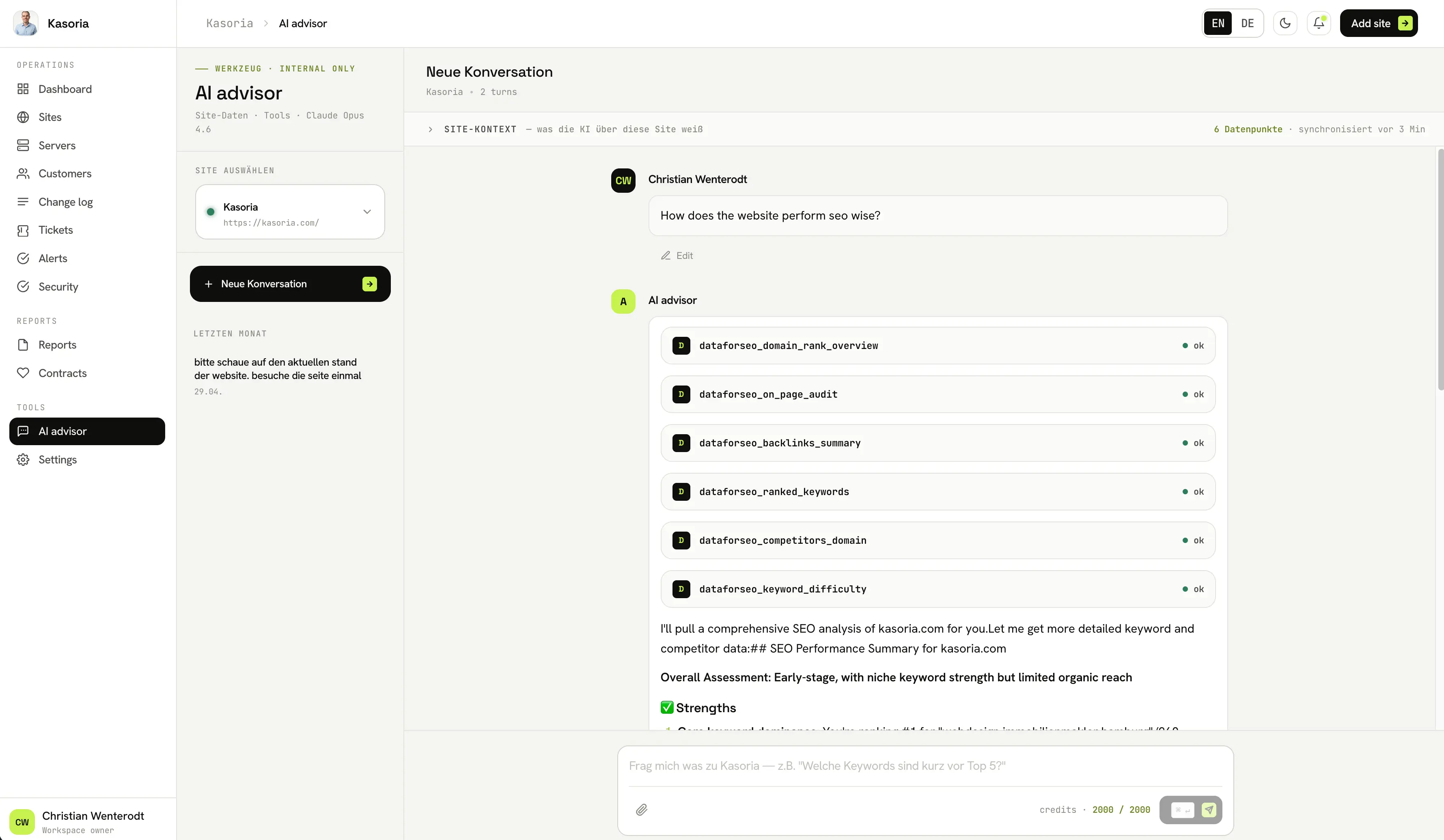 Ein zweiter Kopf für jede Site.